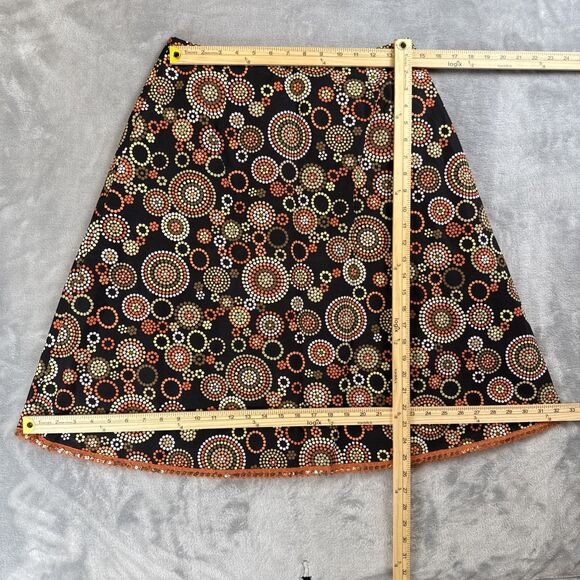 Talbots Women's Size 10 Black Multicolored A-Line Skirt Dot Design Lined - Picture 2 of 6